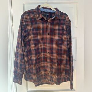 Toad&Co Large Natural Organic Cotton Pinevale Plaid Flannel Shirt Hiking Layer